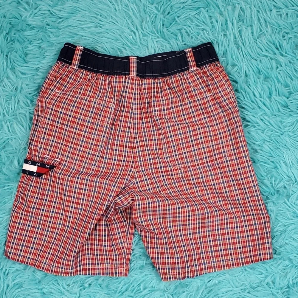 Tommy Hilfiger Boys Plaid Swim Trunks